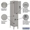 Salsbury Industries Wardrobe Locker, 12" W, 18" D, 66" H, (1) Wide, (2) Openings, Gray 62158GY-A